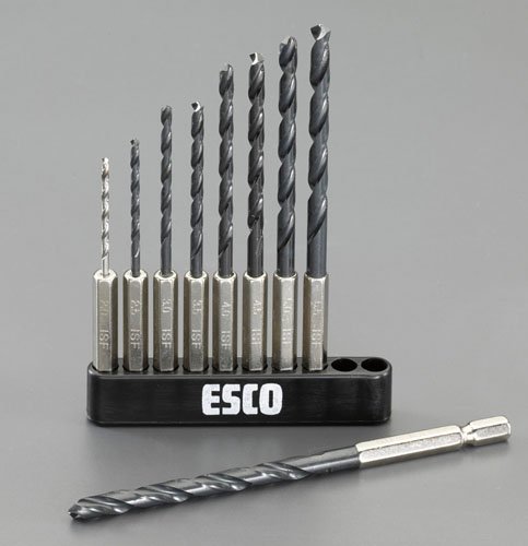 エスコ ESCO 【個人宅不可】 2.0-6.0mm/9本組 六角軸ドリル（HSS） EA824BH [2-5481488]