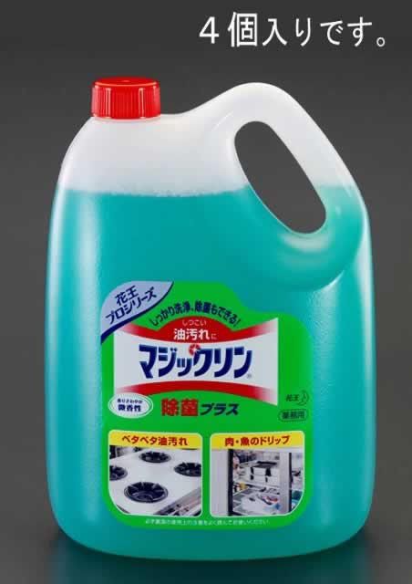 エスコ ESCO 【個人宅不可】 4.5Lx4個 厨房洗剤プラス除菌（マジックリン） EA922KA-8D [2-5127294]｜ＤＡＩＳＨＩＮ工具箱　店