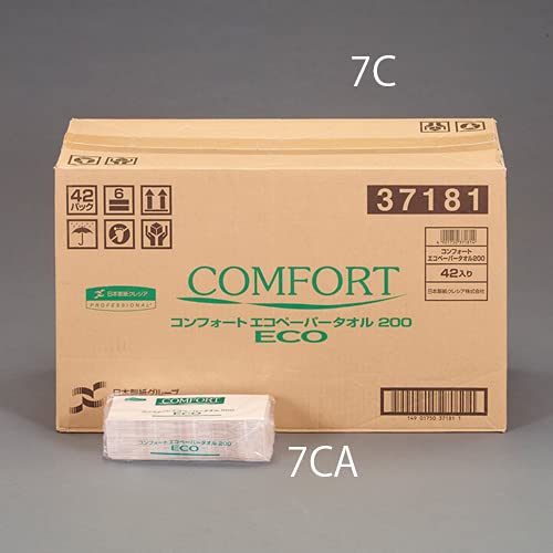 エスコ ESCO 【個人宅不可】 170x220mm ペーパータオル（42パック/1箱） EA929AE-7C [2-1616307]