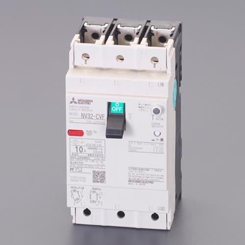 エスコ ESCO 【個人宅不可】 AC100-230V/ 10A/3極 漏電遮断器（フレーム30） EA940MN-2A [2-1670880]