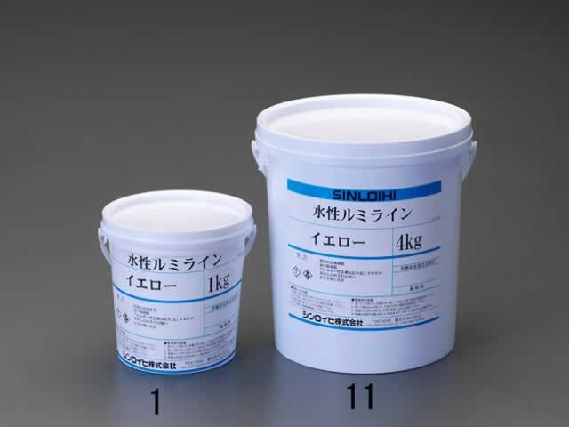 エスコ ESCO 【個人宅不可】 1.0kg 水性床用蛍光塗料（イエロー） EA942EW-1 [2-5429336]