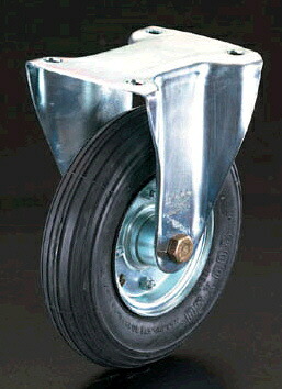 エスコ ESCO 【個人宅不可】 220mm キャスター（固定金具・空気入車輪） EA986HG-220 [2-0705968]｜ＤＡＩＳＨＩＮ工具箱　店
