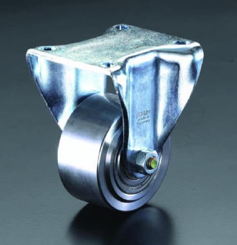 エスコ ESCO 【個人宅不可】 100mm キャスター（固定金具・スティール車輪） EA986NM-100 [2-0795914]｜ＤＡＩＳＨＩＮ工具箱　店