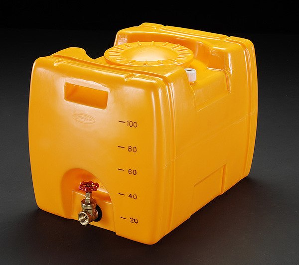 エスコ ESCO 【個人宅不可】 100L ポリエチレン給水容器（バルブ付） EA991AB-1 [2-0439436]｜ＤＡＩＳＨＩＮ工具箱　店 16,764円