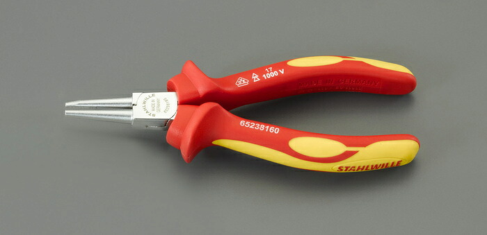 エスコ ESCO 【個人宅不可】 160mm 絶縁ラウンドノーズプライヤー EA537SW-11 [2-1184936]