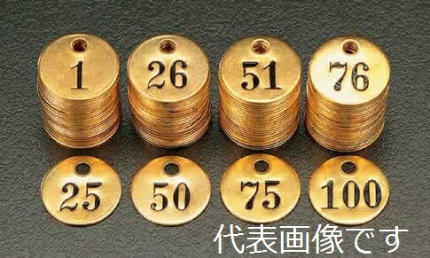 エスコ ESCO 【個人宅不可】 76 -100 25枚組ナンバーチェック（25ｍｍ丸） EA591HH-4 [2-0212992]
