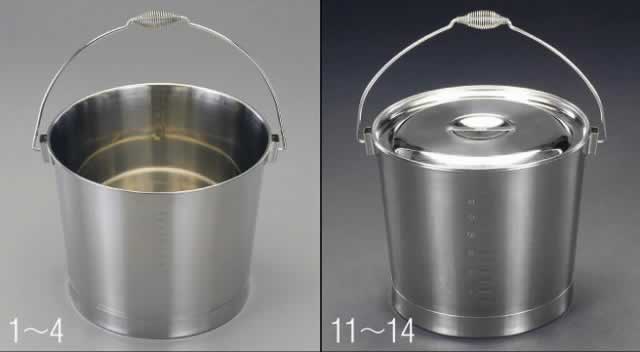 エスコ ESCO 【個人宅不可】 10L バケツ・ふた付（ステンレス製） EA508S-12 [2-0241671]｜ＤＡＩＳＨＩＮ工具箱　店