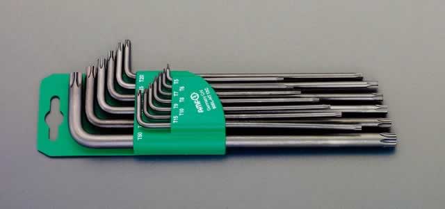 エスコ ESCO 【個人宅不可】 T5-T40/13本組 ［Torx］キーレンチ（ロング） EA573GT-130 [2-5184624]｜ＤＡＩＳＨＩＮ工具箱　店 8,089円