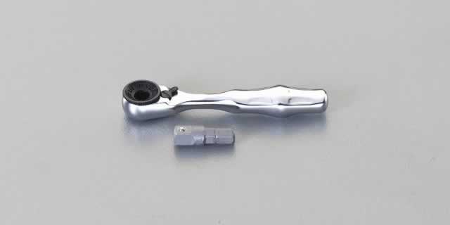 エスコ ESCO 【個人宅不可】 1/4&rdquo;Hex/87mm ラチェットハンドル（1/4&rdquo;sqアダプター付） EA562WA-1 [2-5349719]｜ＤＡＩＳＨＩＮ工具箱　店
