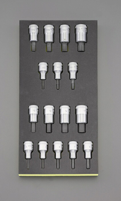 エスコ ESCO 【個人宅不可】 1/2&rdquo;DR ［INHEX］ビットソケットセット EA612TA-28 [2-1039823]｜ＤＡＩＳＨＩＮ工具箱　店