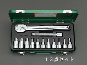 エスコ ESCO 【個人宅不可】 1/2”DR/1/8”-9/16” ［INHEX］ビットソケット EA618KT-100B [2-5584233]