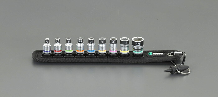 エスコ ESCO 【個人宅不可】 1/4&rdquo;DR/ 9点 ソケットセット（ホールド機能付） EA617AJ-801 [2-1182697]｜ＤＡＩＳＨＩＮ工具箱　店