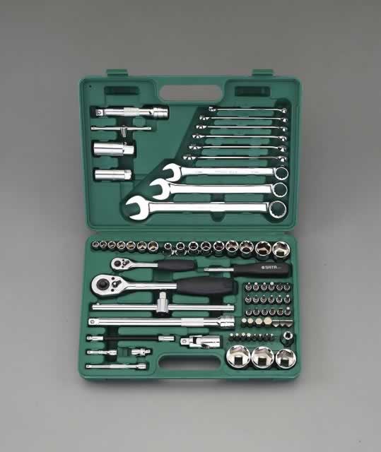 エスコ ESCO 【個人宅不可】 1/4&rdquo;・1/2&rdquo;DR ソケットレンチ・スパナセット EA687DA [2-5363555]｜ＤＡＩＳＨＩＮ工具箱　店