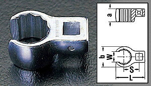 エスコ ESCO 【個人宅不可】 1/4&rdquo;DRx 9mm ［CROW-RING］スパナ EA617YU-9 [2-5590951]｜ＤＡＩＳＨＩＮ工具箱　店
