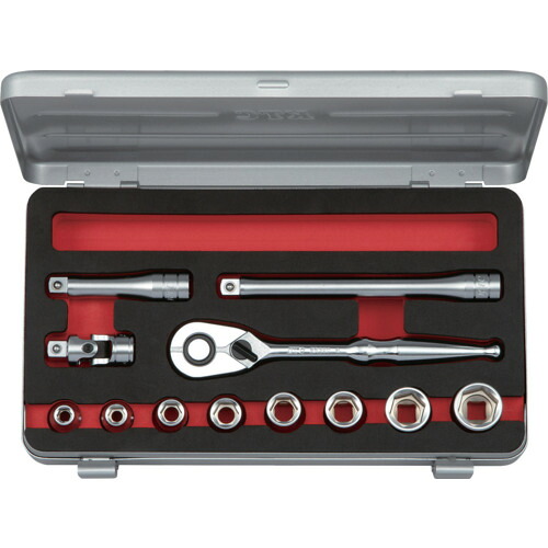 京都機械工具 KTC 9.5sq.ソケットセット（六角）［12点］ TB312A [34-985329]