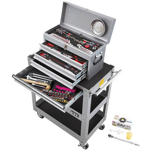 京都機械工具 KTC 工具セット チェスト+ワゴンタイプ 98点 シルバー SK5982XXS [34-987194]