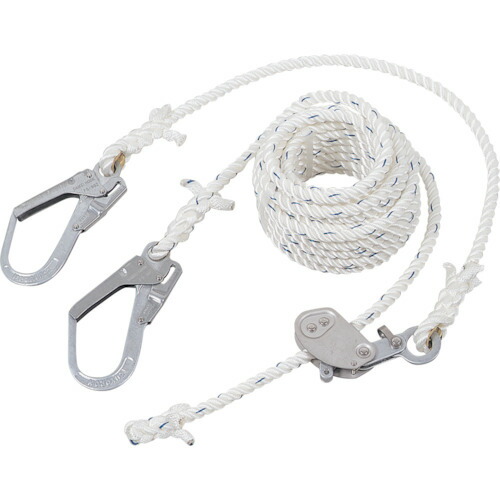 藤井電工 TSUYORON 水平移動用緊張器付親綱 97HR-4-10 緊張器97HR-4（台付けロープ付き）+水平親綱 三つ打ちナイロンロープ16×10m 97HR410JANBX [39-021411]