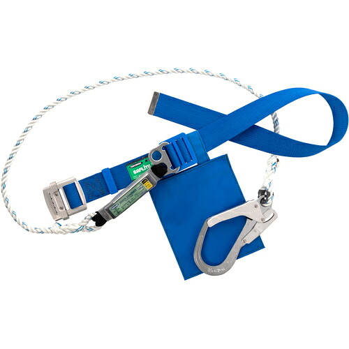 藤井電工 TSUYORON 胴ベルト型墜落制止用器具（ロープタイプ） セフライト（三つ打ちロープ） 青 Lサイズ 幅50MM×長さ1400MM TB-SAF-593-BL4-L-BP [39-052613]