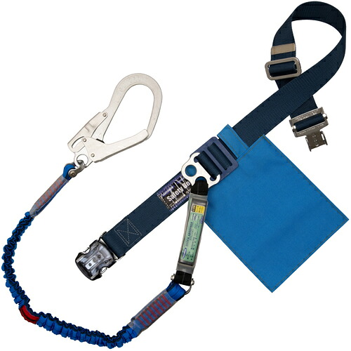 藤井電工 TSUYORON 胴ベルト型墜落制止用器具（伸縮タイプ）ノビロン（BL） 紺 Lサイズ ベルト幅50MM&times;長さ1400MM ワンタッチバックル仕様 TB-NV-OT593-BL2-BL-L-JAN-BP [39-053214]｜ＤＡＩＳＨＩＮ工具箱　店