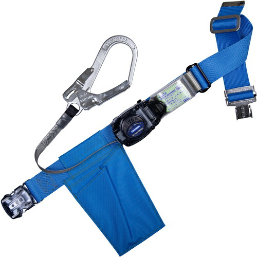 藤井電工 TSUYORON 胴ベルト型墜落制止用器具（巻取タイプ）ロック機構なし リトラ 青 Lサイズ 幅50MM×長さ1400MM ワンタッチバックル仕様 TB-RN-OT590-BL4-L-JAN-BX [39-054563]