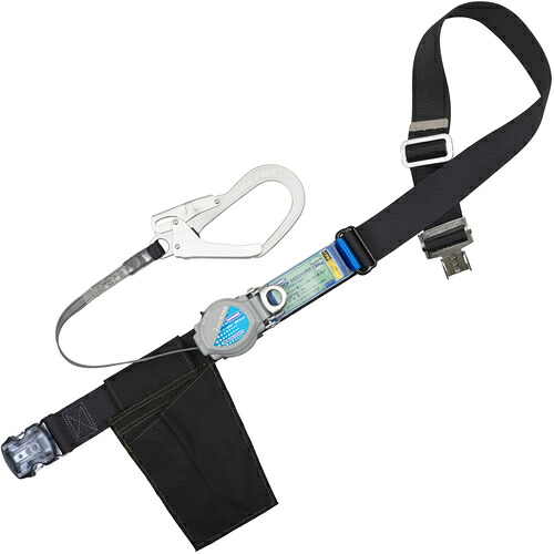 藤井電工 TSUYORON 胴ベルト型墜落制止用器具（巻取タイプ）ロック機構付き 2WAYリトラ 黒 LLサイズ 幅50MM×長さ1600MM 130KG対応型 TBTRLOT593BLKLL(130KG)JANBP [39-058929]
