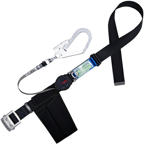 藤井電工 TSUYORON 胴ベルト型墜落制止用器具（巻取タイプ）ロック機構付き ワン・ハンドリトラ 黒 LLサイズ 幅50MM×長さ1600MM 130KG対応型 TBORL593SVBLKLL(130KG)JANBP [39-060489]