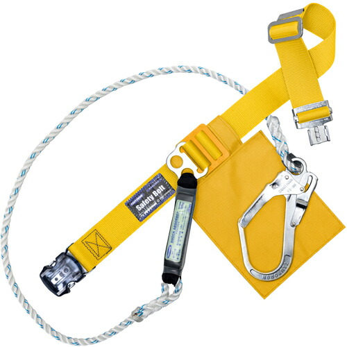 藤井電工 TSUYORON 胴ベルト型墜落制止用器具（ロープタイプ） LSA（三つ打ちロープ） 黄 Lサイズ 幅50MM×長さ1400MM ワンタッチバックル仕様 TB-LSA-OT590-Y-L-BP [39-075612]