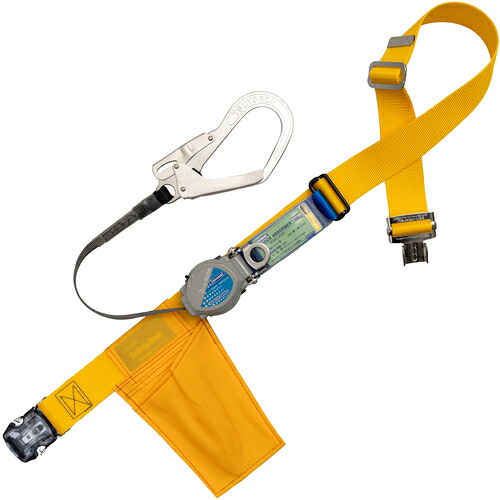 藤井電工 TSUYORON 胴ベルト型墜落制止用器具（巻取タイプ）ロック機構付き 2WAYリトラ 黄 LLサイズ 幅50MM×長さ1600MM 130KG対応型 TBTRLOT593YLL(130KG)JANBP [39-080609]
