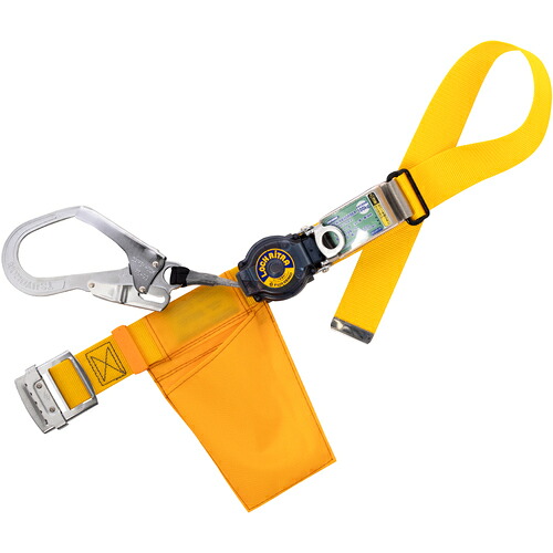 藤井電工 TSUYORON 胴ベルト型墜落制止用器具（巻取タイプ）ロック機構付き ロックリトラ 黄 Lサイズ 幅50MM×長さ1400MM TB-LRN-599-Y-L-JAN-BX [39-082351]