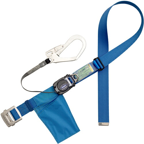 藤井電工 TSUYORON 胴ベルト型墜落制止用器具（巻取タイプ）ロック機構なし リトライト 青 LLサイズ 幅50MM×長さ1600MM 130KG対応型 TB-RL-593-BL4-LL(130KG)-JAN-BX [39-082566]