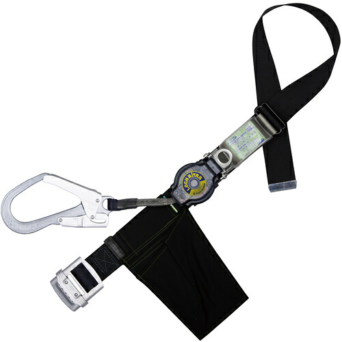 藤井電工 TSUYORON 胴ベルト型墜落制止用器具（巻取タイプ）ロック機構付き ロックリトライト 黒 Sサイズ 幅50MM&times;長さ1100MM TB-LRL-593-BLK-S-JAN-BP [39-087011]｜ＤＡＩＳＨＩＮ工具箱　店