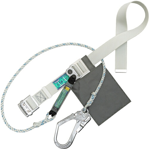 藤井電工 TSUYORON 胴ベルト型墜落制止用器具（ロープタイプ） LSA（三つ打ちロープ） 白 Mサイズ 幅50MM×長さ1200MM TB-LSA-590-W-M-JAN-BP [39-050589]