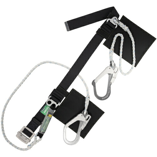 藤井電工 TSUYORON 胴ベルト型墜落制止用器具（ロープタイプ） 補助ロープ2丁掛け仕様 セフライト 黒 Lサイズ 幅50MM×1400MM TBSAF2593SBLKLBP [39-053573]