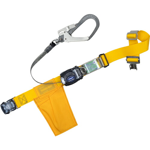 藤井電工 TSUYORON 胴ベルト型墜落制止用器具（巻取タイプ）ロック機構なし リトライト 黄 Mサイズ 幅50MM×長さ1200MM ワンタッチバックル仕様 TB-RL-OT593K-Y-M-JAN-BP [39-055492]