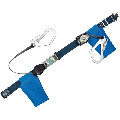 【マラソン期間エントリーでポイント5倍】藤井電工 TSUYORON 胴ベルト型墜落制止用器具（巻取タイプ）補助ロープ2丁掛け仕様 ロック機構付きワン・ハンドリトラ+巻取式補助ロープ 紺 Mサイズ ワンタッチバックル仕様 TBORL2OT593SRBTBL2MBP [39-061820]｜ＤＡＩＳＨＩＮ工具箱　店