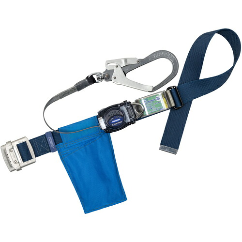 藤井電工 TSUYORON 胴ベルト型墜落制止用器具（巻取タイプ）ロック機構なし リトライト 紺 Mサイズ 幅50MM×長さ1200MM TB-RL-593K-BL2-M-JAN-BP [39-055188]