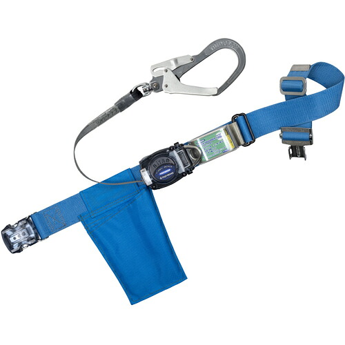 藤井電工 TSUYORON 胴ベルト型墜落制止用器具（巻取タイプ）ロック機構なし リトライト 青 Lサイズ 幅50MM×長さ1400MM ワンタッチバックル仕様 TB-RL-OT593K-BL4-L-JAN-BP [39-055744]
