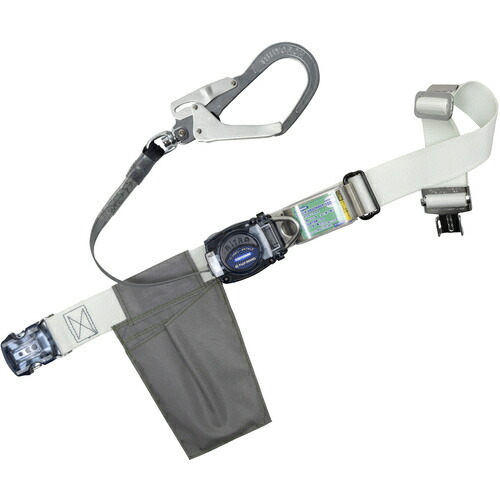 藤井電工 TSUYORON 胴ベルト型墜落制止用器具（巻取タイプ）ロック機構なし リトライト 白 Mサイズ 幅50MM×長さ1200MM ワンタッチバックル仕様 TB-RL-OT593K-W-M-JAN-BP [39-055805]