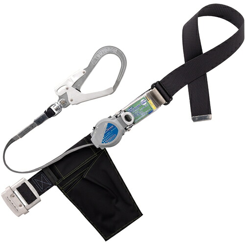 藤井電工 TSUYORON 胴ベルト型墜落制止用器具（巻取タイプ）ロック機構付き 2WAYリトライト 黒 Mサイズ 幅50MM×長さ1200MM TB-TRL-593K-BLK-M-JAN-BP [39-056888]