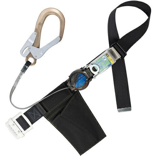 藤井電工 TSUYORON 胴ベルト型墜落制止用器具（巻取タイプ）ロック機構付き 2WAYリトライト（上ケース黒） 黒 Mサイズ 幅50MM&times;長さ1200MM アルミ製フック TB-TRL-590AL-BLK-BK-M-JAN-BP [39-057755]｜ＤＡＩＳＨＩＮ工具箱　店 12,454円