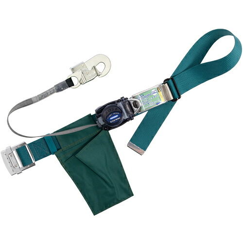 藤井電工 TSUYORON 胴ベルト型墜落制止用器具（巻取タイプ）ロック機構なし リトラ 青緑 Mサイズ 幅50MM×長さ1200MM TB-RN-551-BG-M-JAN-BX [39-081545]