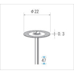 ナカニシ 電着ダイヤモンドディスク 22×0.3×軸2.34 #240 14050 [1062-00001349]