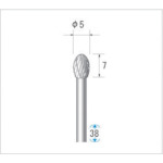 ナカニシ 超硬カッター 楕円型 ダブルカット 5×7×軸3 24322 [1062-00002035]