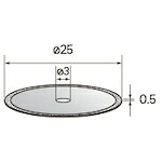 ナカニシ 電着ダイヤモンドディスク 25×0.5×穴3 #200 14102 [1072-4479937]