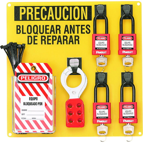 パンドウイット 【1S販売】PANDUIT ロックアウトステーションキット 4人用 PSL-4SWCA [1094-3221134]