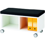 プラス 【別途送料】 【個人宅不可】 632158）SQ スツールワゴン SQ-084SW BK/W4 SQ-084SW BK/W4 [1105-00011569]