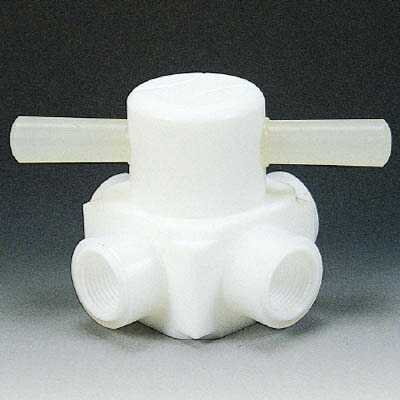 フロンケミカル フッ素樹脂（PTFE）メス四方バルブ圧入型 RC1/4 NR0008-001 [1114-0000247]｜ＤＡＩＳＨＩＮ工具箱　店