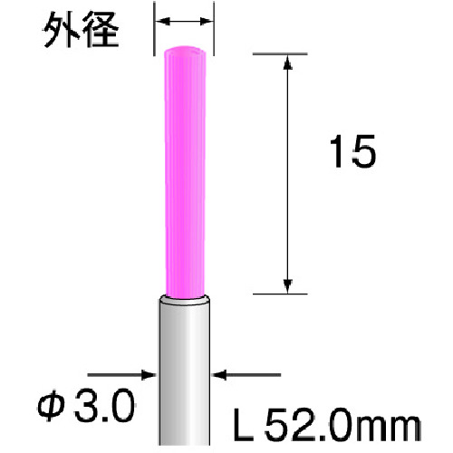 ミニター Minimo 軸付エンド型ブラシ ファイバーブラシ ショート 粒度#1200 外径Φ4 FD3046 [1147-8941129]