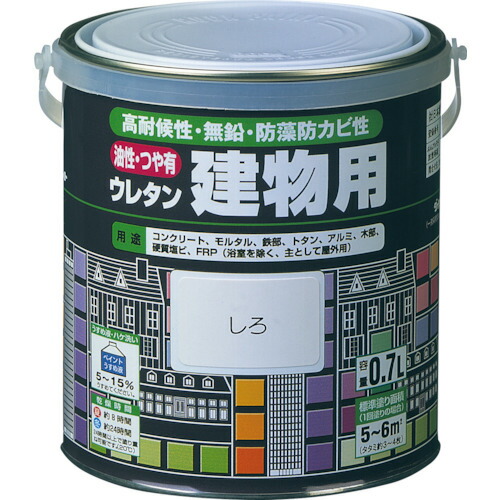 ロックペイント 【6缶販売】ロック 油性ウレタン建物用 みどり 0.7L H06-1614 03 [1150-9131449]