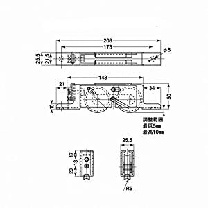 ヨコヅナ 2連式重量横調整戸車 ステン枠 BRG入MCナイロン車 50 丸 TMSWY501 [1167-4119569]